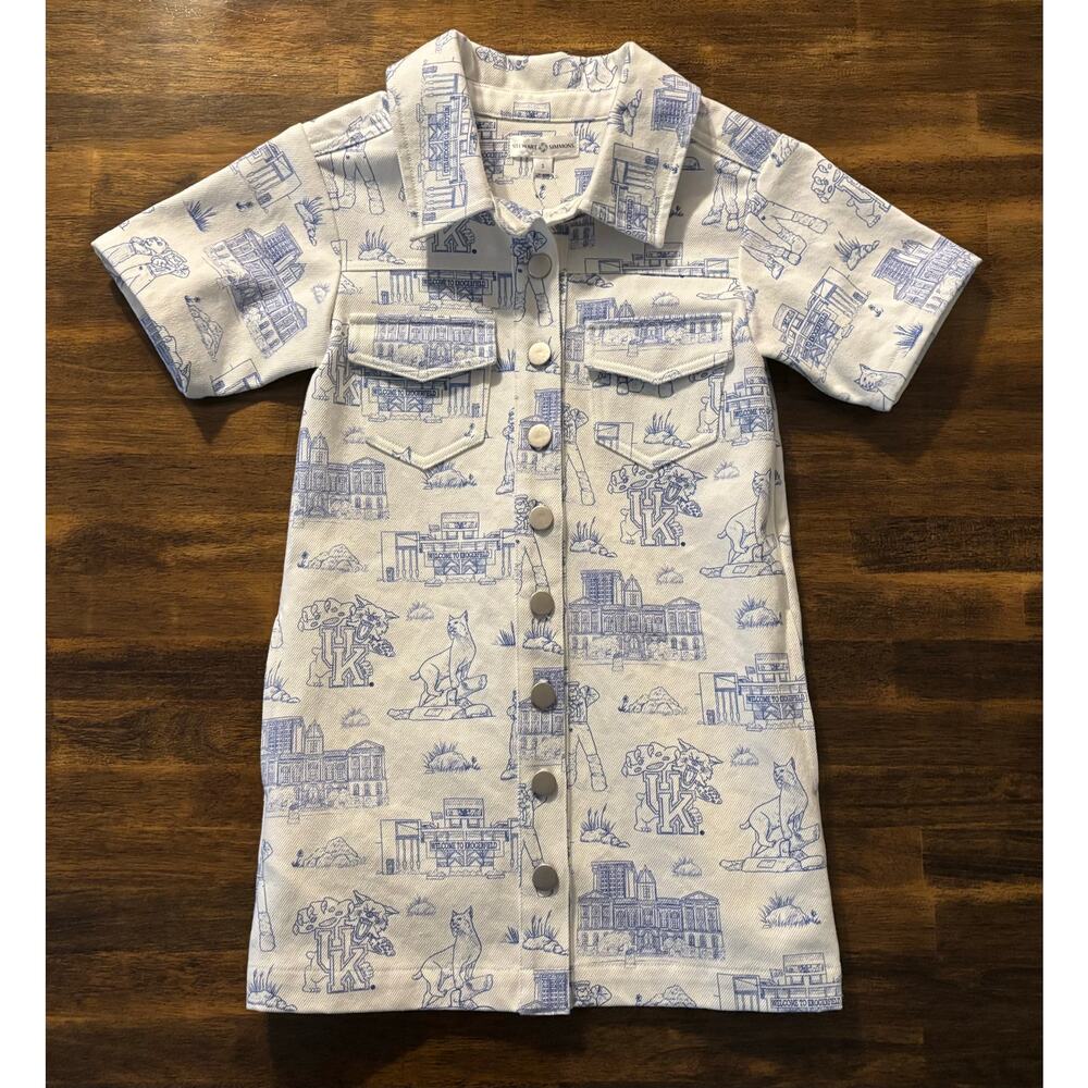 Stewart Simmons Girls Small Dress University Kentucky Gameday Button Front Polo